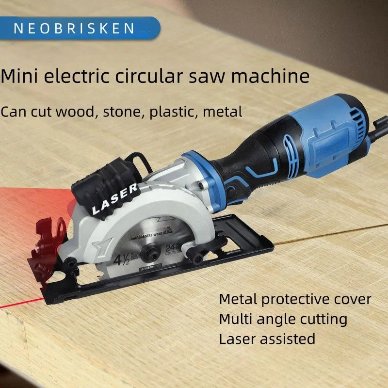 NEOBRISKEN Portable mini handheld electric circular saw machine for cutting stone, wood, plastic, and metal