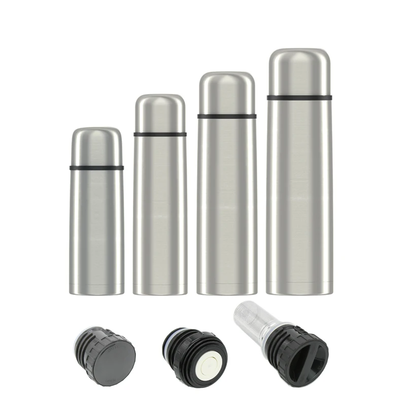 В форме пули с вакуумной изоляцией из нержавеющей стали Термос 350, 500 750, 1000 мл оптом изготовленный на заказ логотип для кофе, чая, воды термос