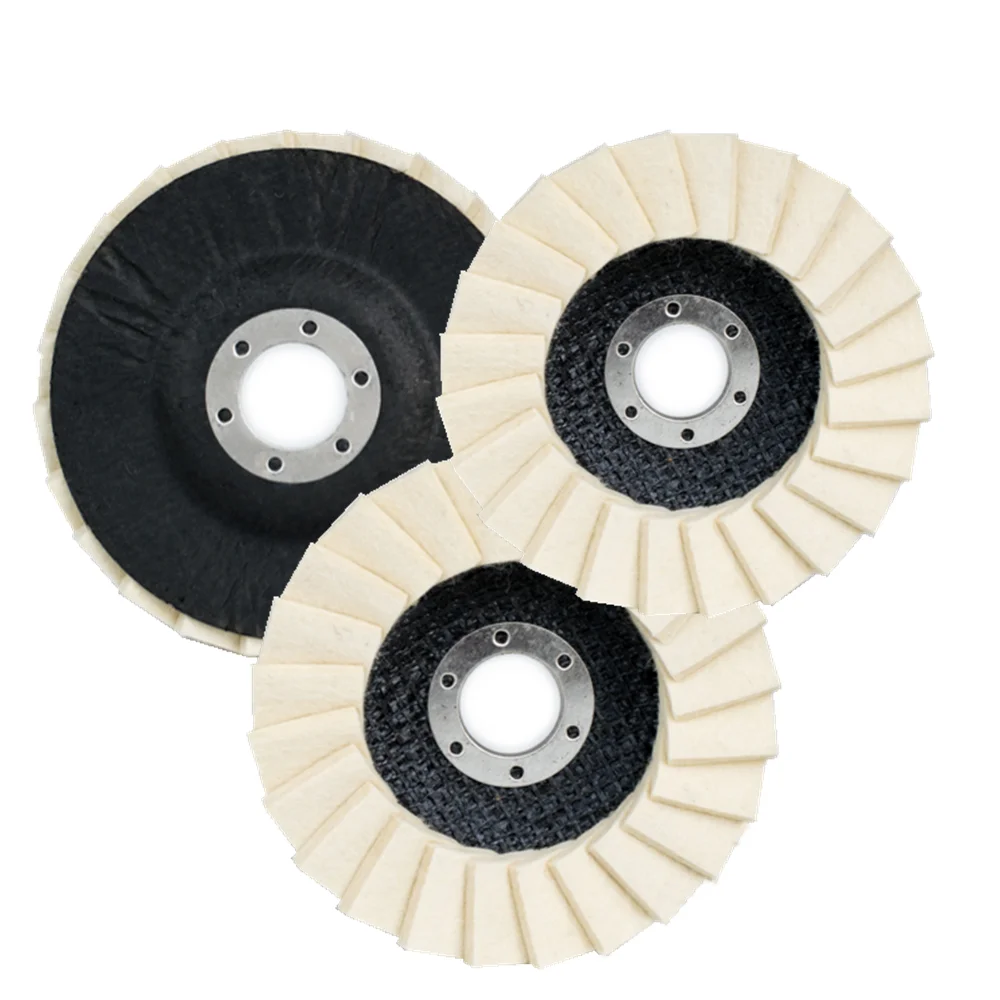 Hot sale abrsive fiberglass/plastic backing felt disc white wool felt flap disc for metal polishing