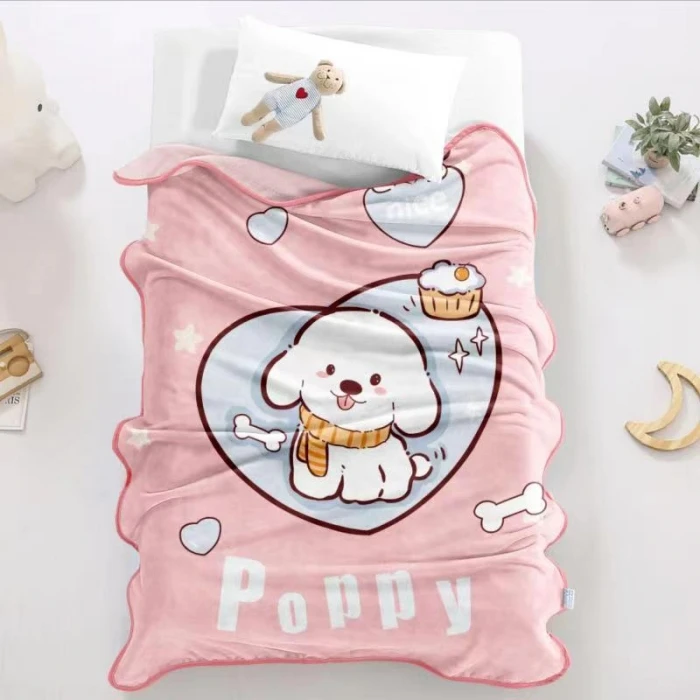 Custom logo home textile fluffy super soft warm cozy other fleece winter baby kids blankets throws for newborns baby bedroom