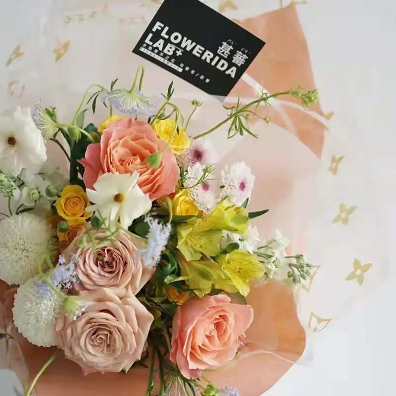 Hot sale Matte double-sided two-color waterproof roll bouquet flower bouquet wrapping paper wrapping flower