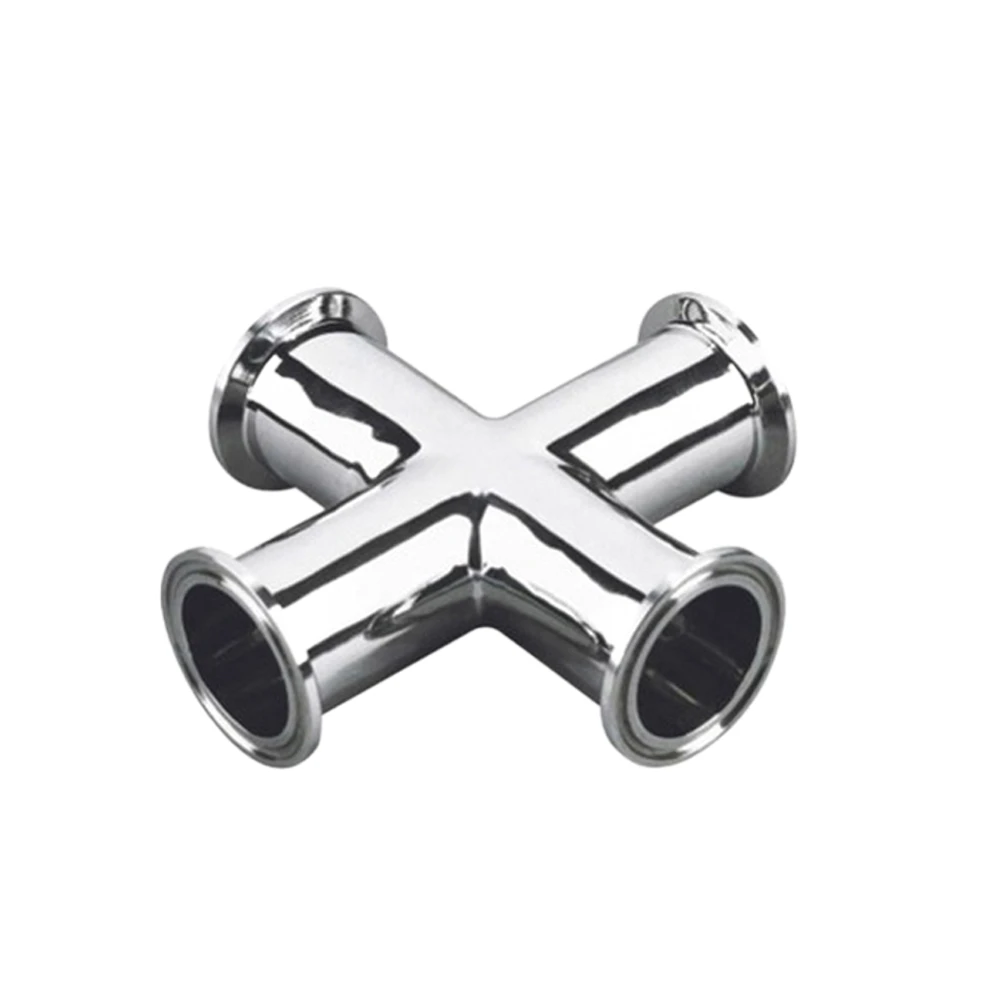 SMS DIN 3A ISO Sanitary Stainless Steel Quick Install Tri Clamp Cross Fitting