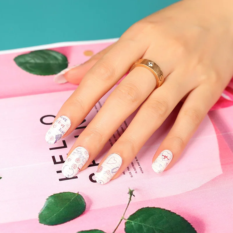 Custom 100% Real Nail Polish Sticker Professional Brand Logo Holographic Sticker Nails Letter Nail Sticker Printing Machine