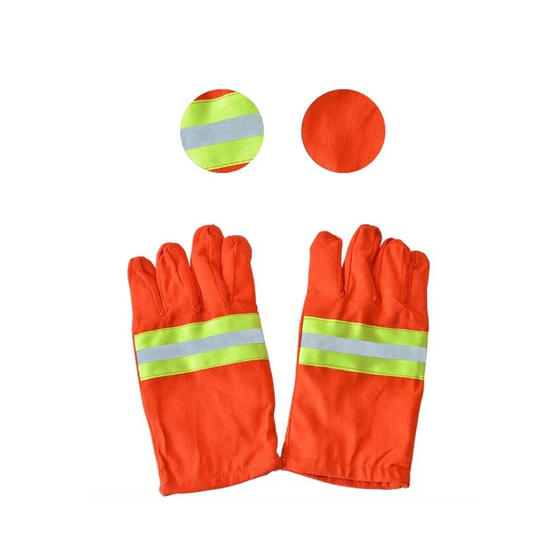 Reflective Fire Fighter Gloves Waterproof Cut Resistant Flame Retardant Fireman Safety work gloves for Firefighter
