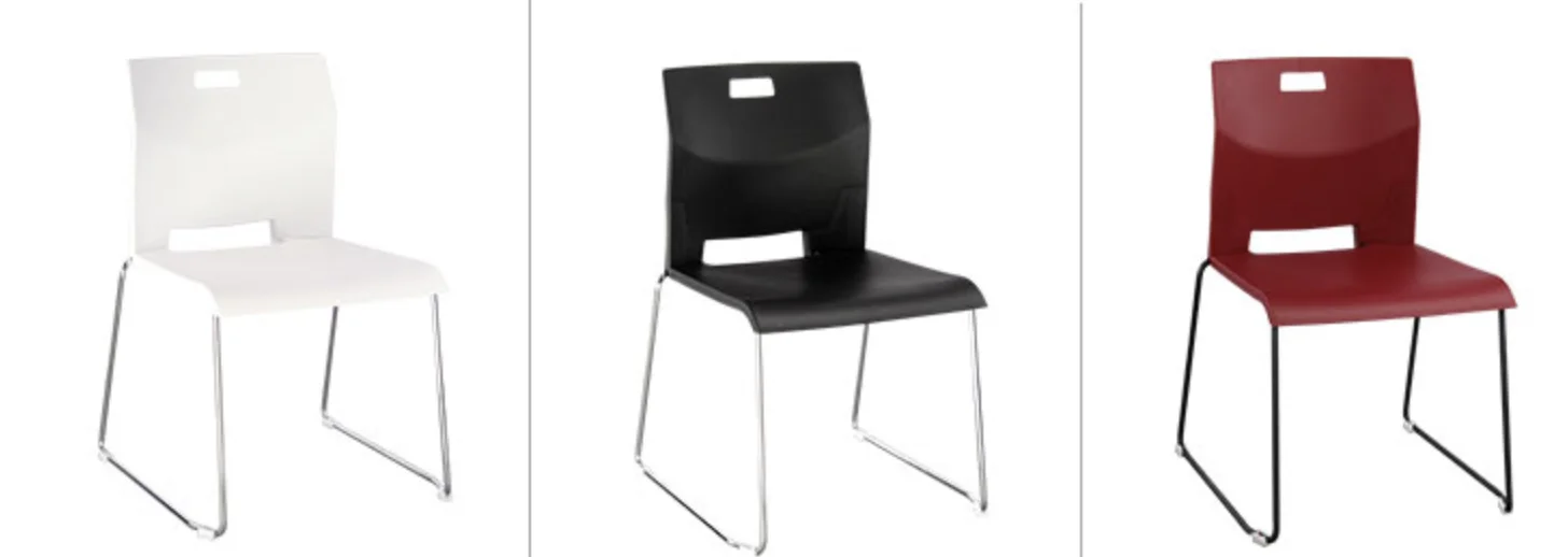 School hot sell office training black grey green white color available stackable waiting plastic conference chairs