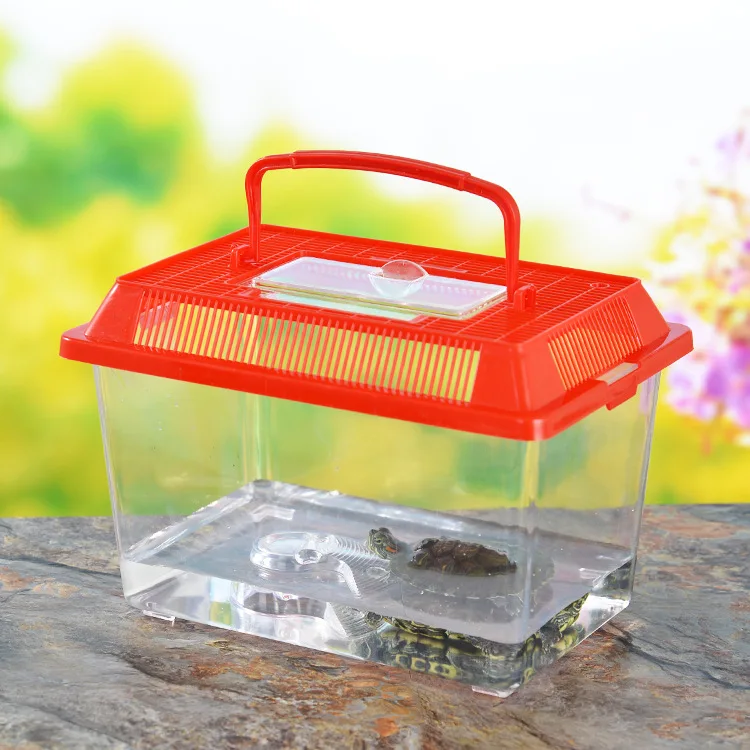 Factory Price Mini Portable Plastic Fish Tank Aquarium With Lid Fish Breeding Box Tortoise Reptile Small PP Fish tank