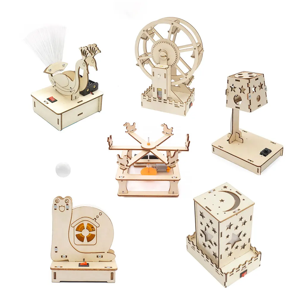STEM Toy DIY Wooden Science Early Physical Education Model Learning Experiment Puzzle Toys for Kids