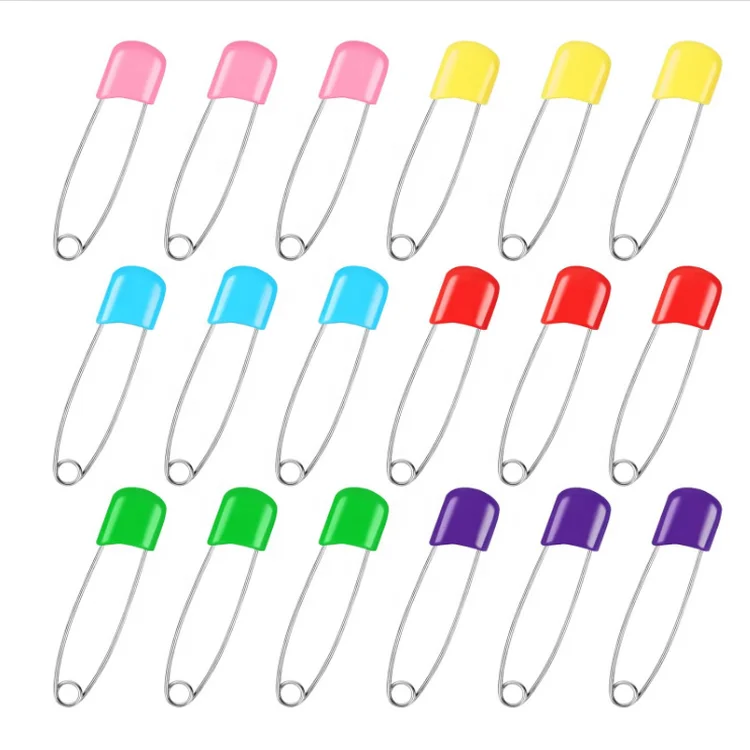 Colorful Stainless Steel  Safety Pin Plastic Head Safety Pin For Children