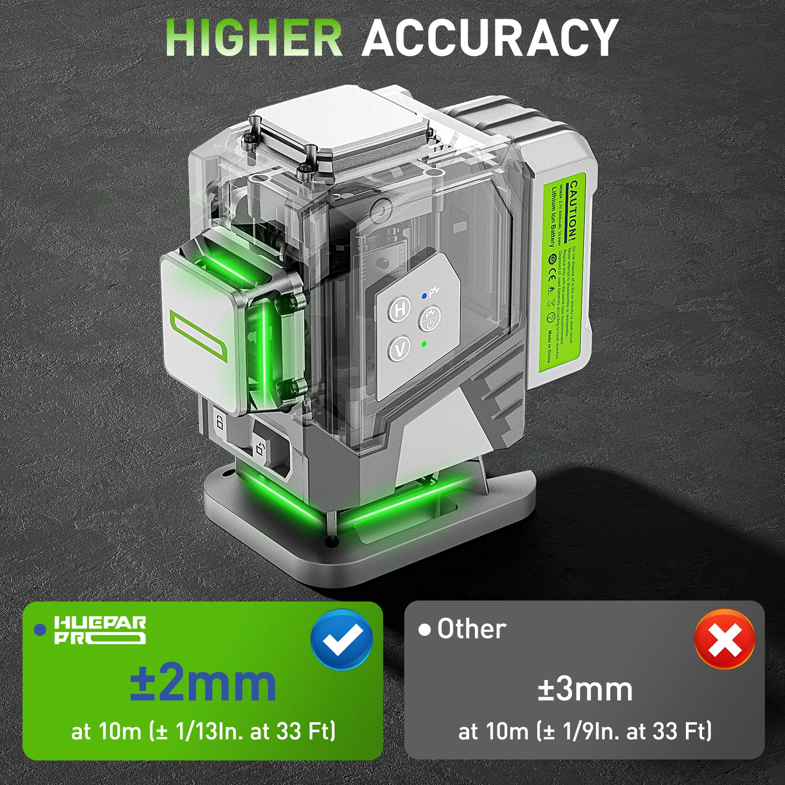 Huepar ZK03DG 12 Line 3D Laser Level Tile Laser Self Leveling Auto Rotary Nivel Laser 360 For Outdoor