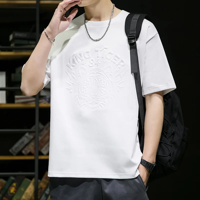 wholesale High Quality Factory Price Embossed Logo T shirt 100% Cotton Custom Men Tshirt