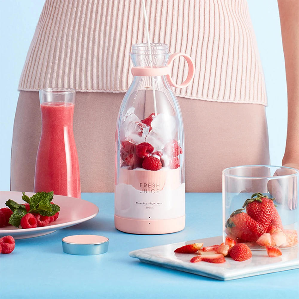Dropshipping Portable Bottle Juicer Blender Wireless USB Charge Small 350ml Juice Blender
