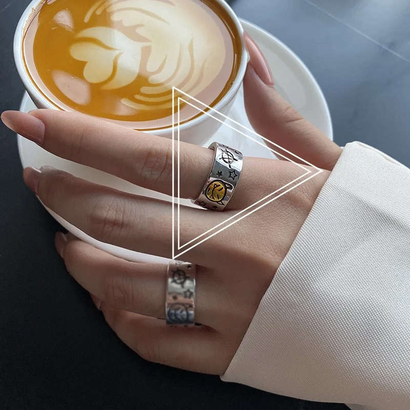 Retro Devil Simple Open Rings Student Couple Cute Cartoon Ring Accessories Hot Sell Jewelry Ring