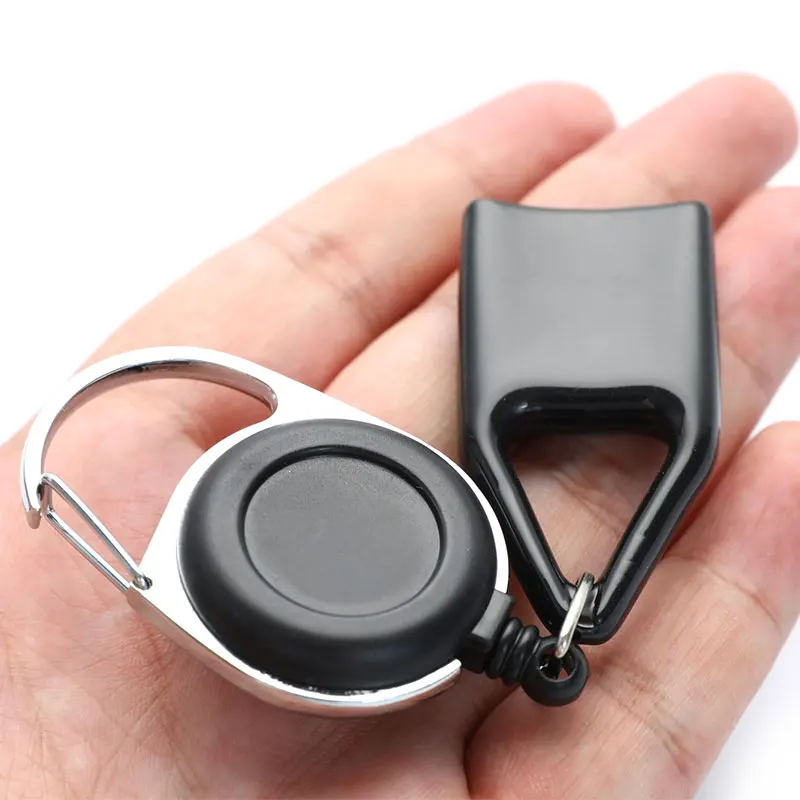 Wholesale Retractable Pull Reel Keychain Lighter Holder Sleeve Clip Smoking Accessories