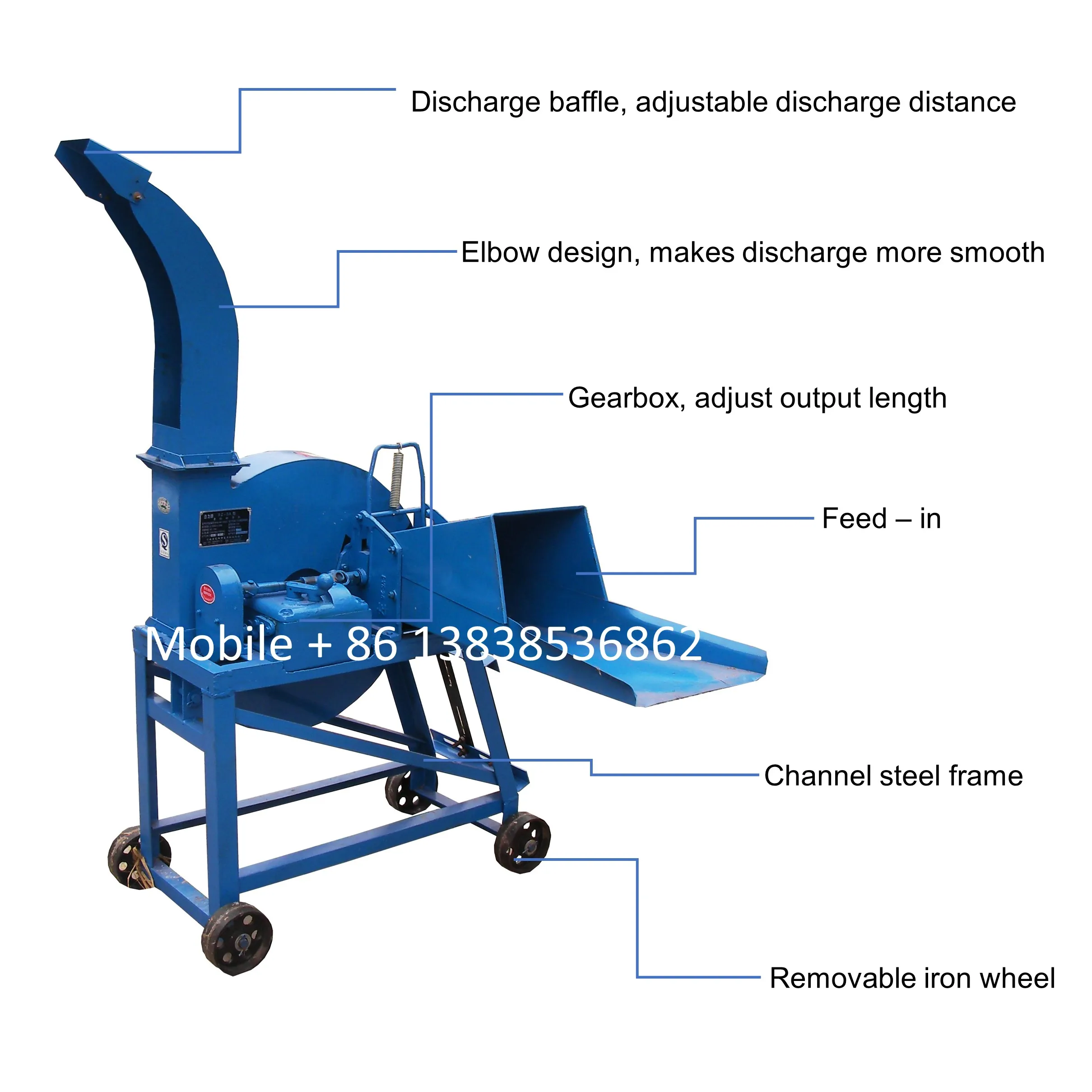 custom-made 4 mm thickness Multifunction diesel engine chaff cutter