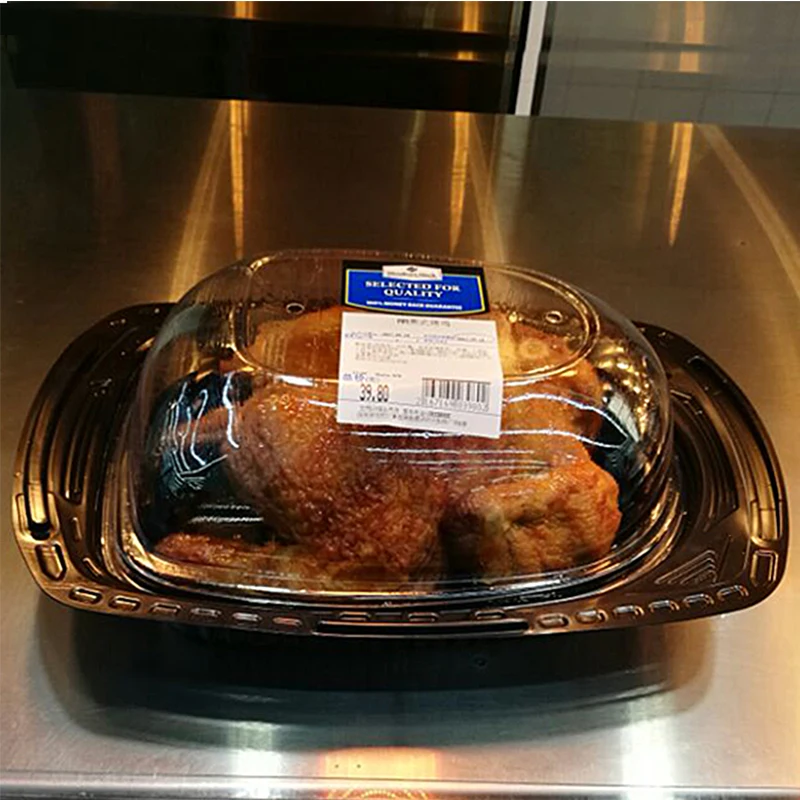 Food Tray Packaging Plastic Package Lid Roasted Chicken Containers
