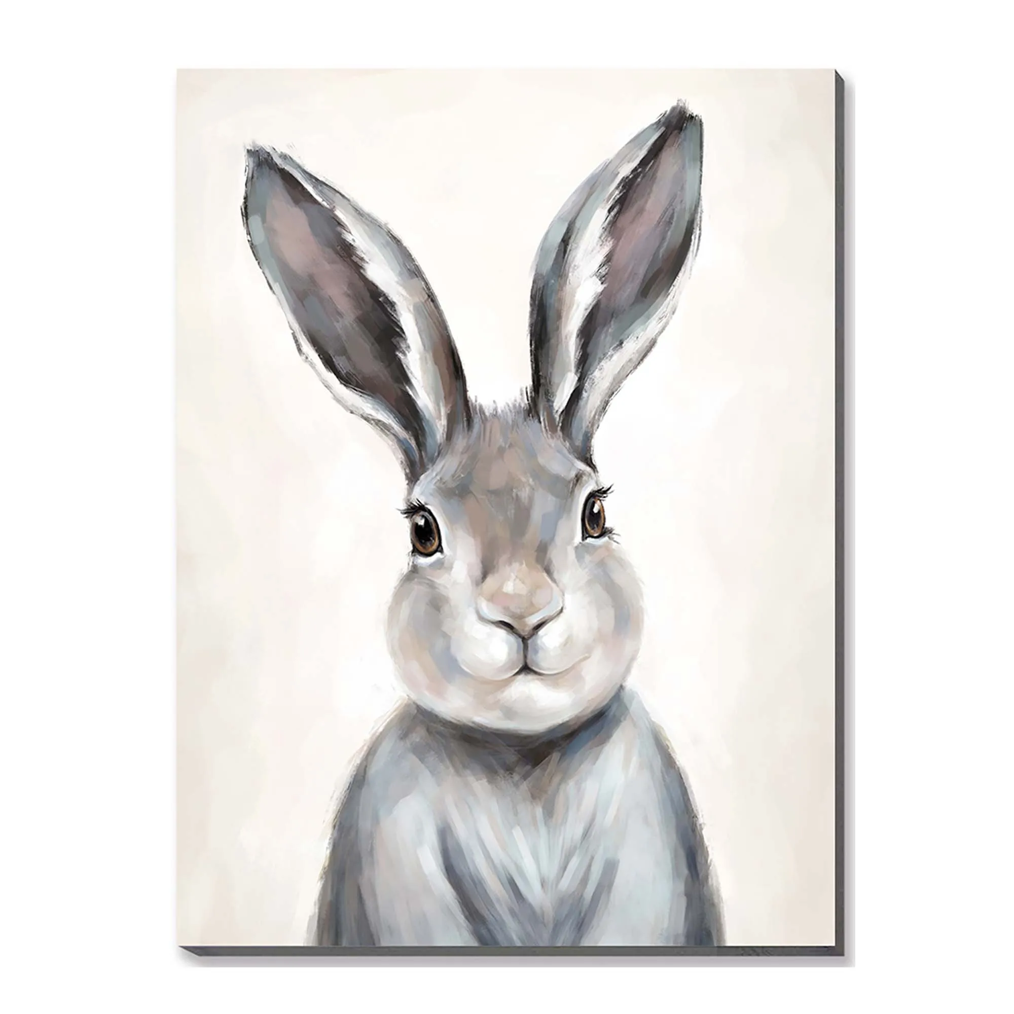 Современный реалистичный серый кролик 50% Ручная Роспись Кролик Холст Картина маслом для настенного искусства