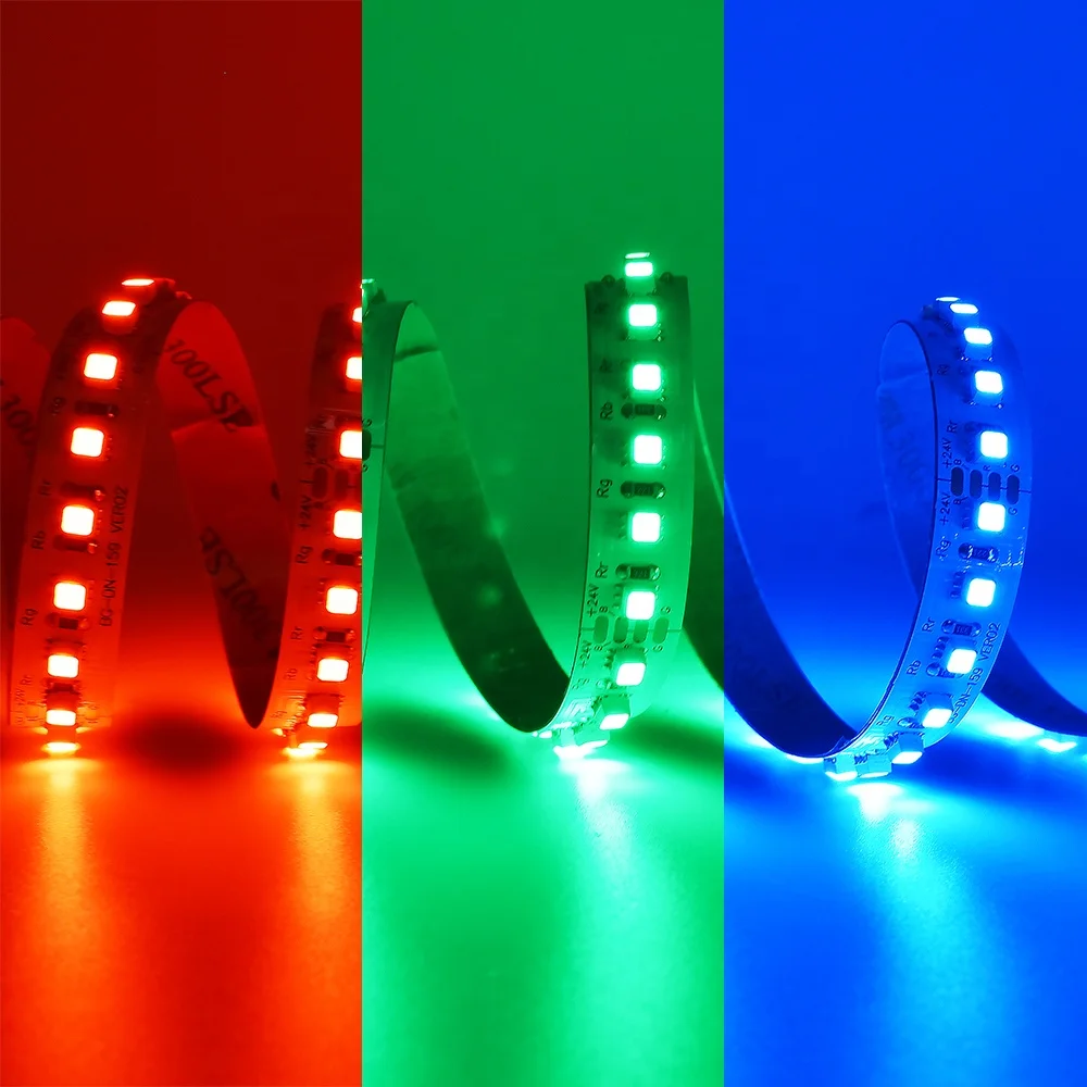 RGB Светодиодная лента SMD5050 60 светодиодов/м 12 в 24 В постоянного тока Гибкая Диодная Светодиодные индикаторы красный зеленый синий желтый свет