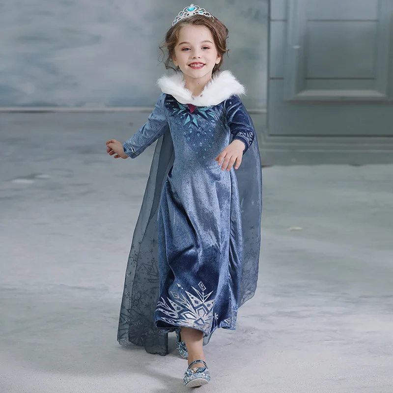Girls Elsa Dress New Snow Queen Costumes For Kids Cosplay Dresses Princess Disfraz Carnaval Vestido De Festa Infantil Congelados