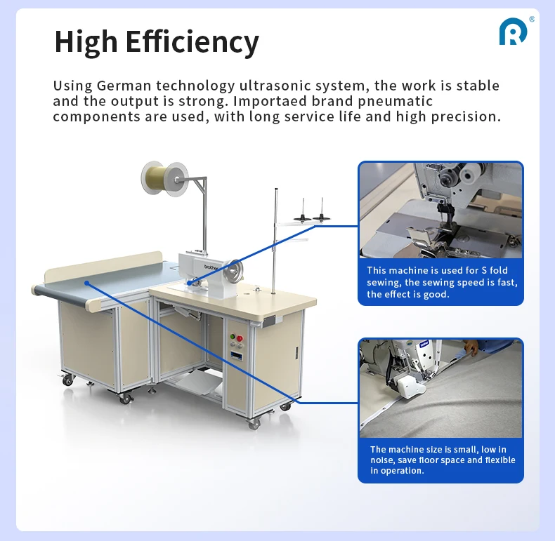 High efficiency labor-saving double needle sewing machine head S FOLD curtain sewing machine