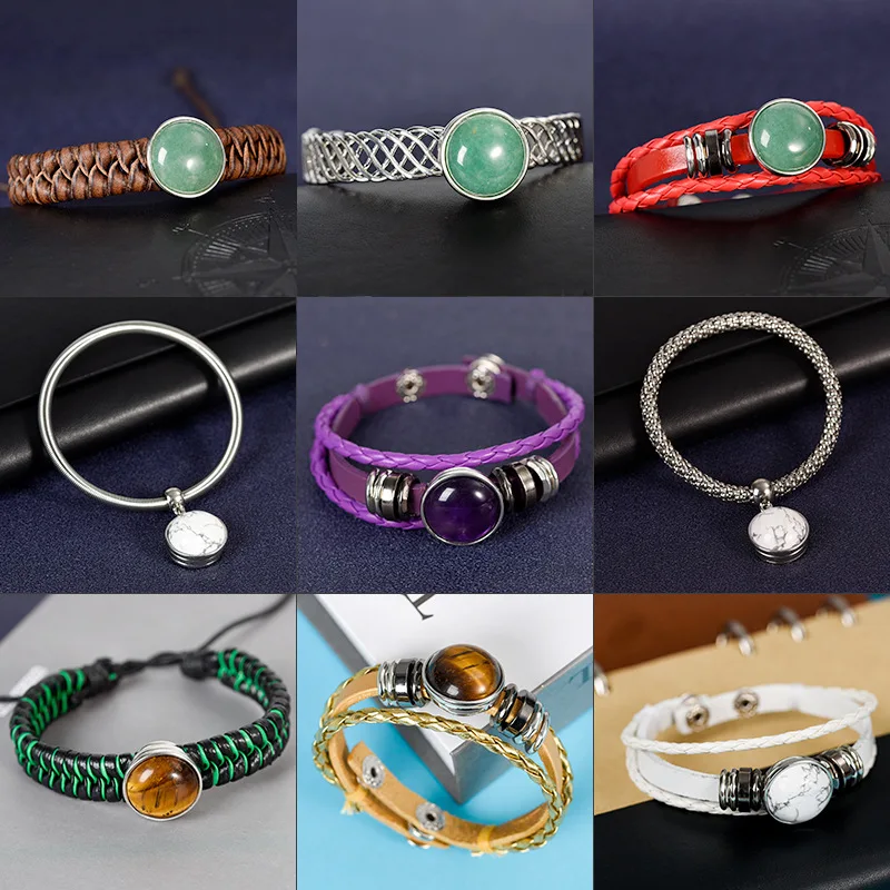 Weave Selling 100% natural Hot Selling Natural crystal bracelet button crystal original stone handmade DIY jewelry accessories