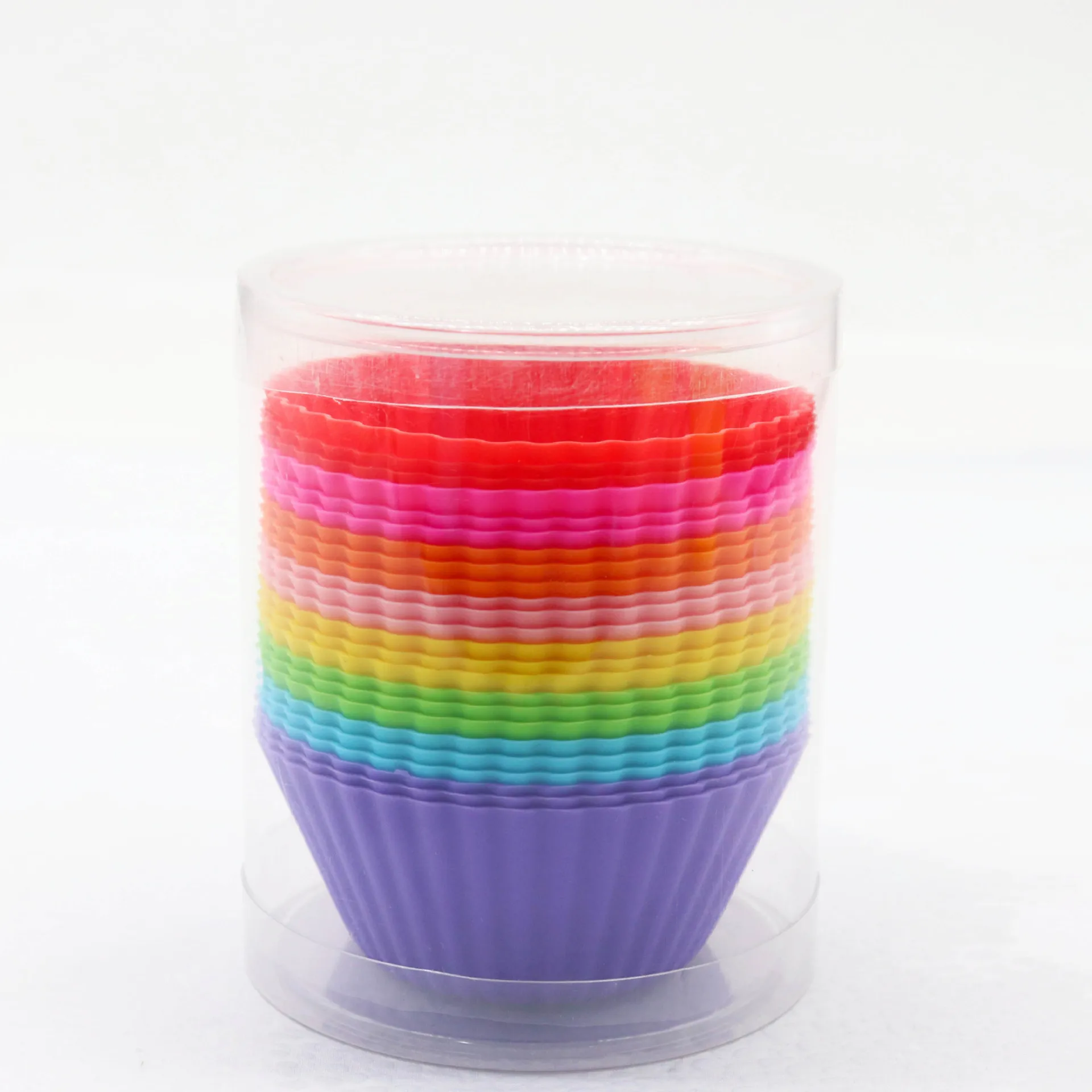 Wholesale Colorful 24 Silicone Muffin Cup Cake Baking Mold Set