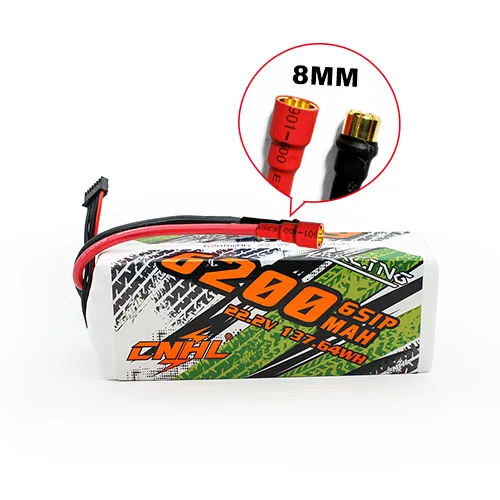 High Discharge C Rate Rating 22.2V 6S Lipo  Lithium Polymer CNHL lipo 6200MAH 90C  137ah LIPO BATTERY With 8mm Bullet Plug