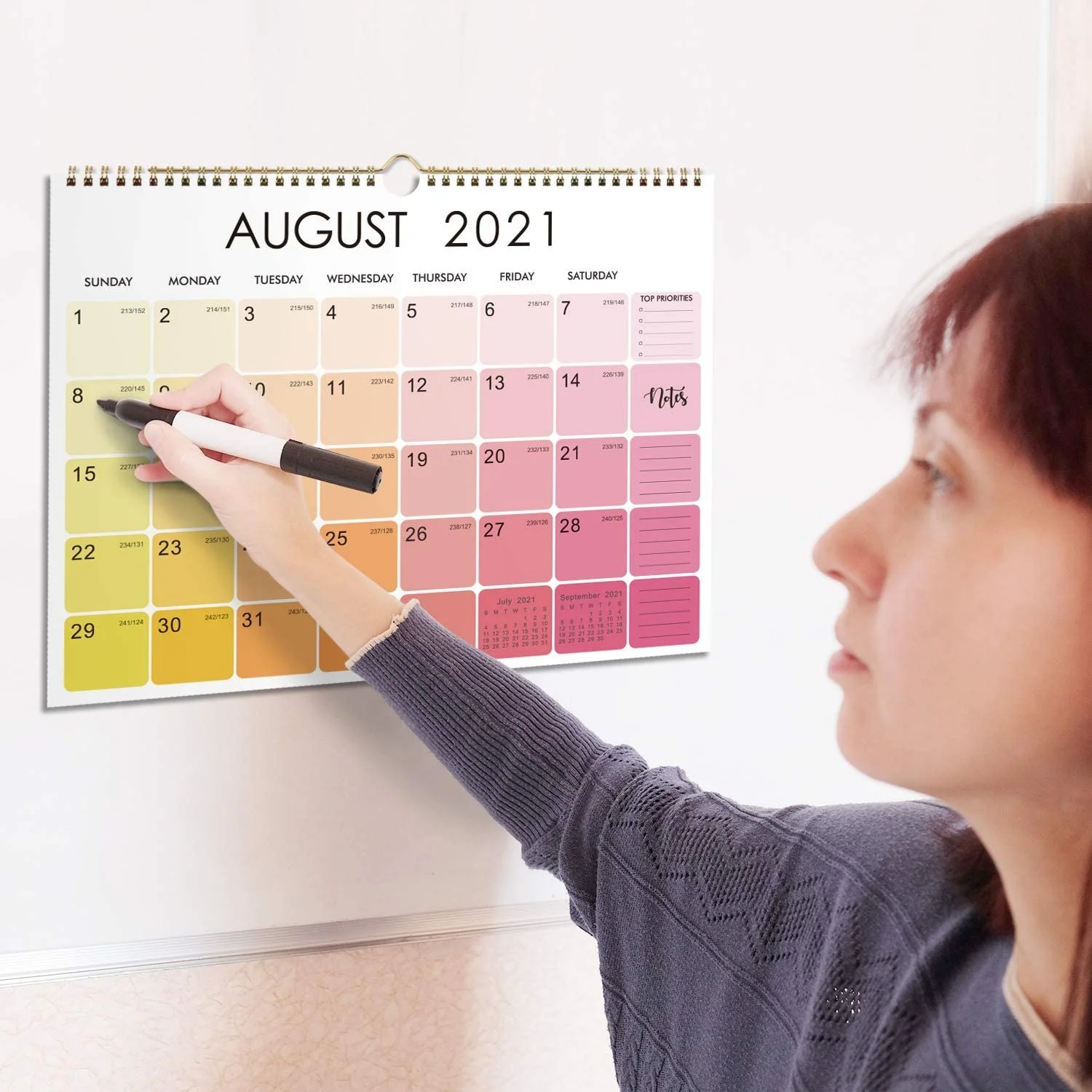 Creative 2022 Calendar with Wall Hanging Loop To Do List Year Planner Monthly Wall Calendar Daily Schedule Home Office