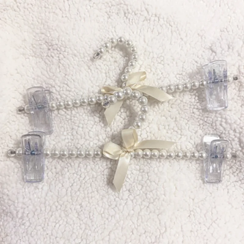 Wholesale Pearl Clothes Pants Hangers Bowknot Beaded Wedding Home Shop Daily Clothes Rack