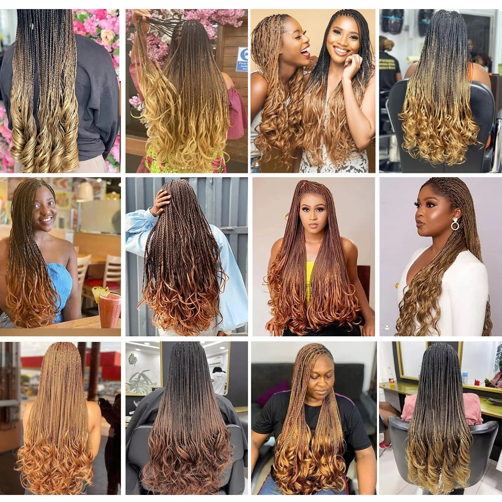 2pcs for $1.98 150g 22inch Pony Style Crochet Braid Spiral loose wave wavy French Curls Hair Synthetic Curly Braiding Hair