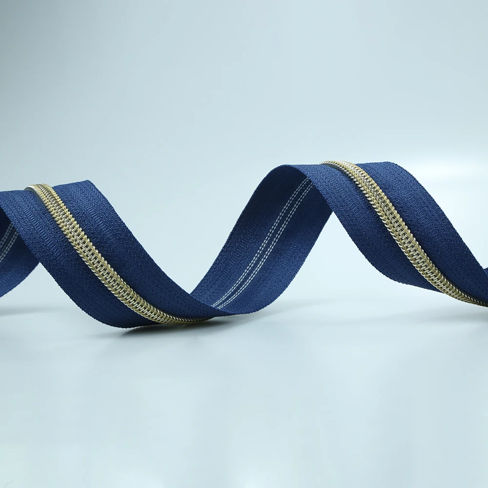 high quality nylon zipper open end long chain zipper blue color large Teeth zipper