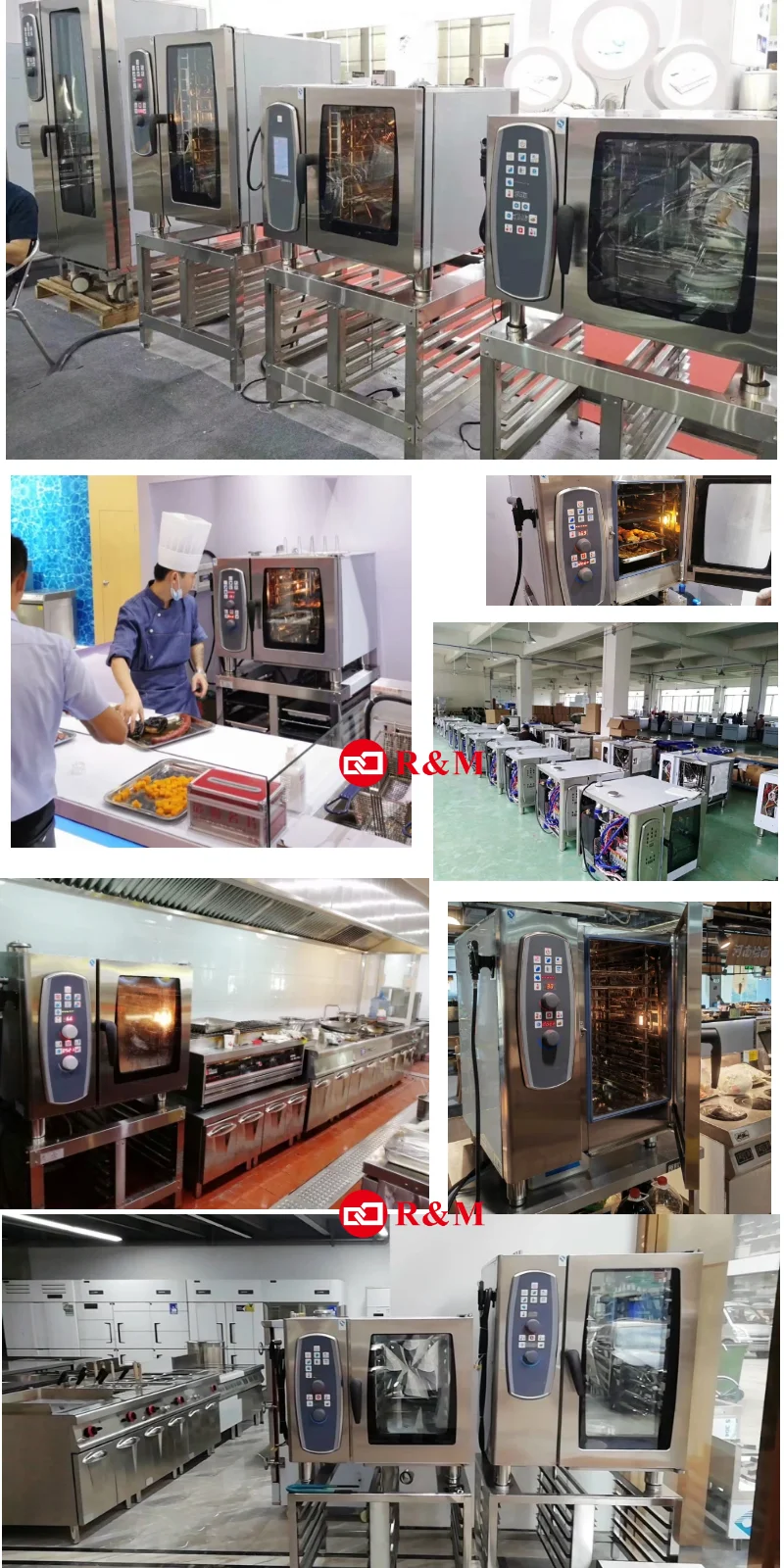 Electric kitchen mini small countertop combi oven commercial automatic boiler combination steam steamer oven for sale price cost