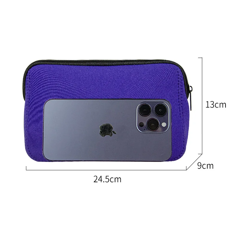 Custom Small Blank Toiletry Bag Neoprene Pouch Make Up Pouch Cosmetic Bag with Zipper