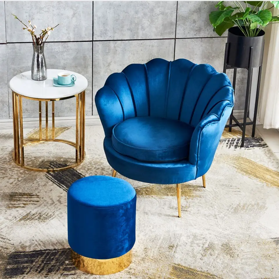 Modern Designs Side Stool Furniture Round Footrest Stool Soft Fabric Moroccan Pouf Ottoman