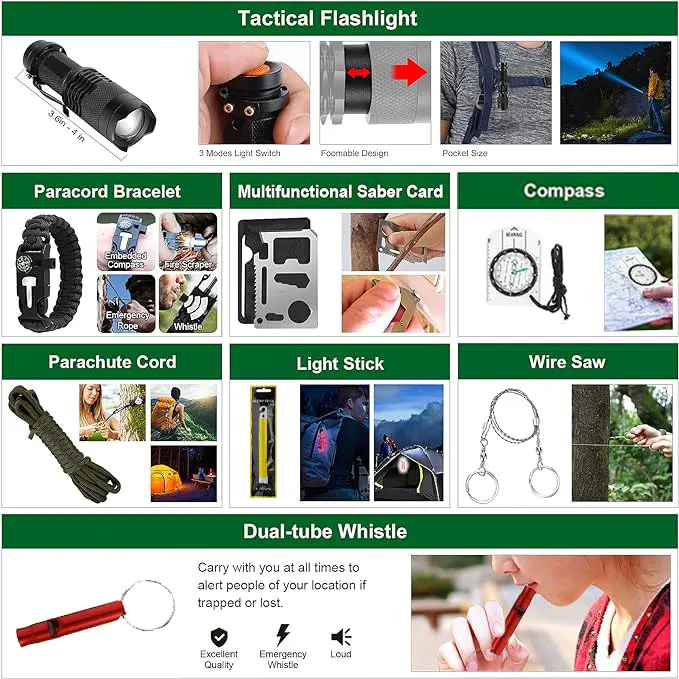 Hot sale Camping Climbing emergency Equipment portable Tactical Emergency Medical bag survival gear kit for outdoor travel