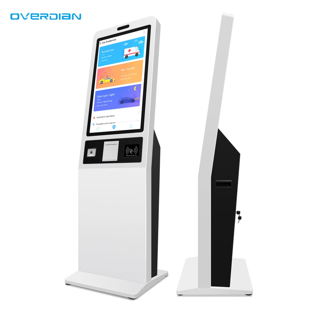 Floor stand 32 Inch ticket vending payment machine touch screen fast food self service ordering kiosk self checkout kiosk