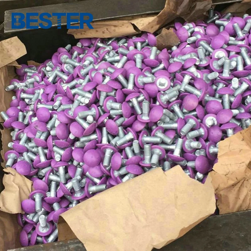 Plastic Capped Water Proof Hot DIP Galvanized Round Head Cup nibbed finned Silo tank bolt