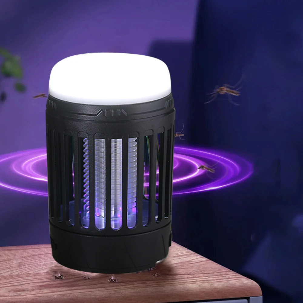 Multifunctional USB Rechargeable Lantern Solar Insect Catcher Killer Fly Trap Light Bug Zapper Mosquito Killer Lamp