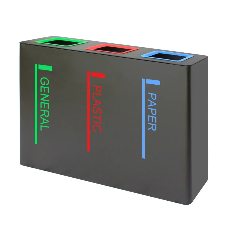 Outdoor Public Commercial Rubbish Waste Bin 150L 200L Large Sorting Garbage Trash Can 3 and 4 Compartment Dustbin Mulleimer