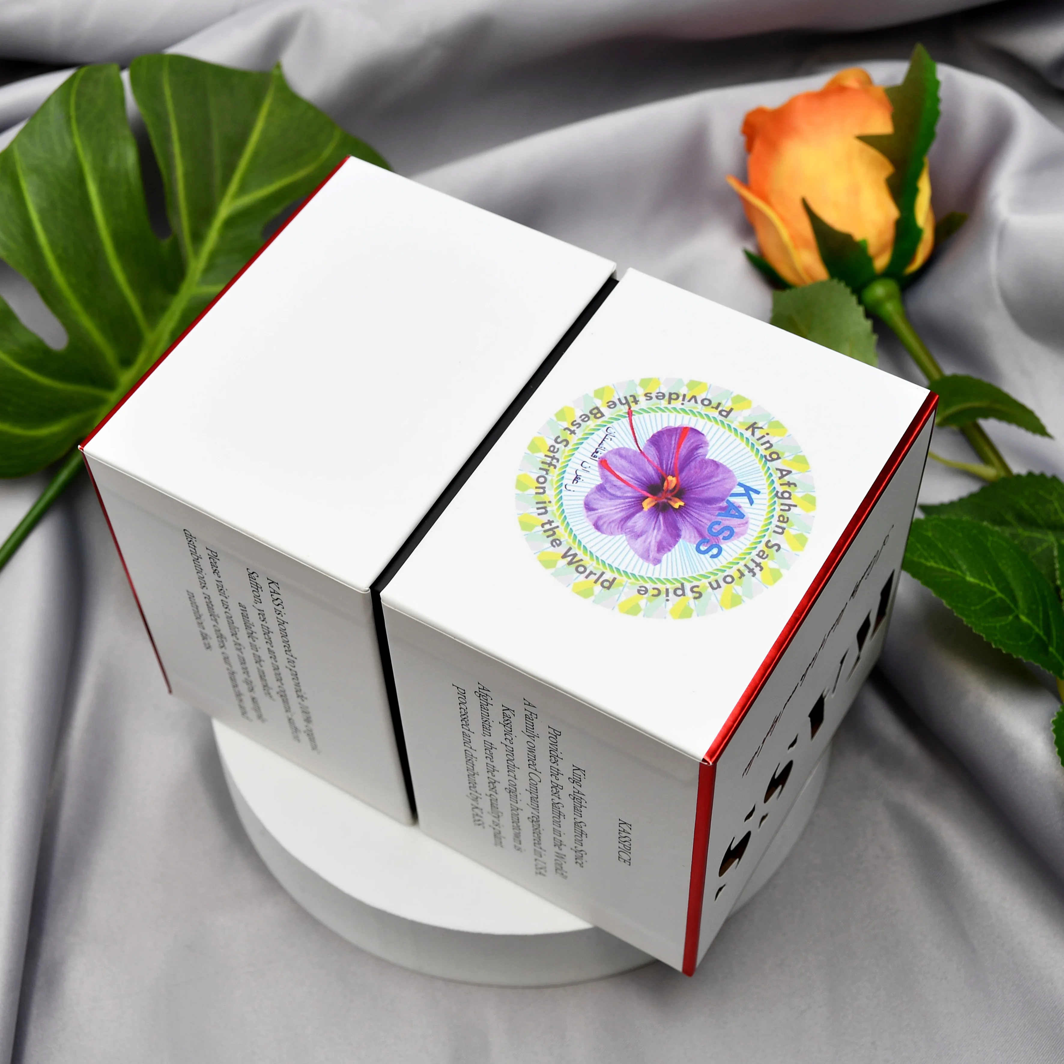 0.01 USD SAMPLE 1/6 Custom Luxury Spice Kesar Saffron Jar Packing Gift Box Saffron Bottle Packaging Box For tea coffee