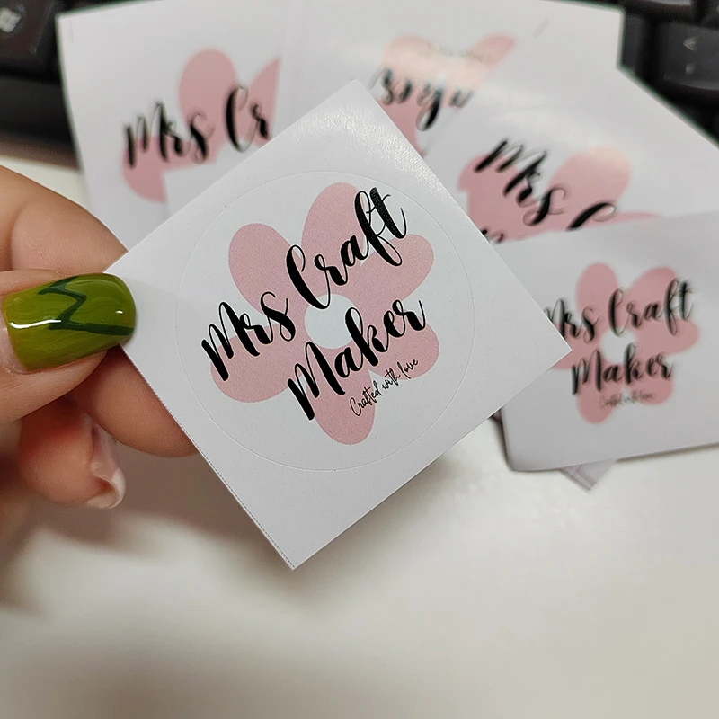 Paper Printing Supplier Clothing Packaging Tag Adhesive Die Cut Sticker Label with Custom Name Logo