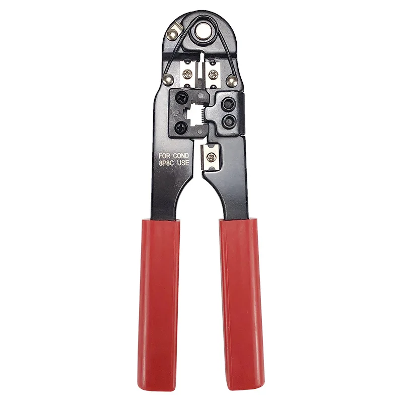 8P8C RJ45 Crimping Tool for CAT5e CAT6 Connectors Crimp Cut and Strip Ethernet Network LAN Cable Crimper Modular Crimping Tool