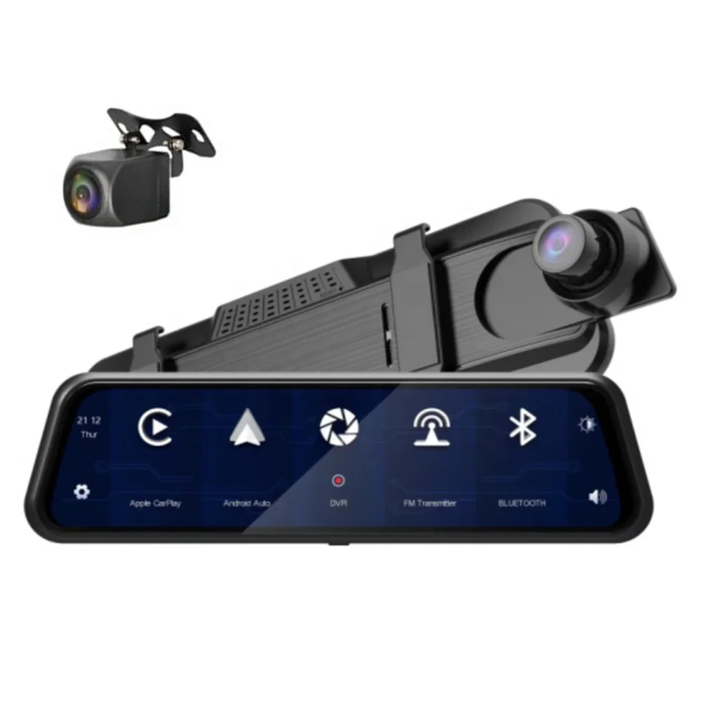 Relee Premium Wireless Carplay Mirror Dash Camera with 4K Resolution and Android Auto Integration