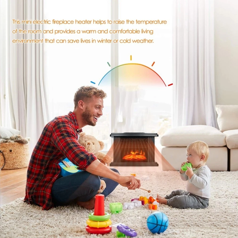 1000W Electric Fireplace Hater For Home With Remote Control Fireplace Electric Flame Decoration Portable Indoor Space Heater