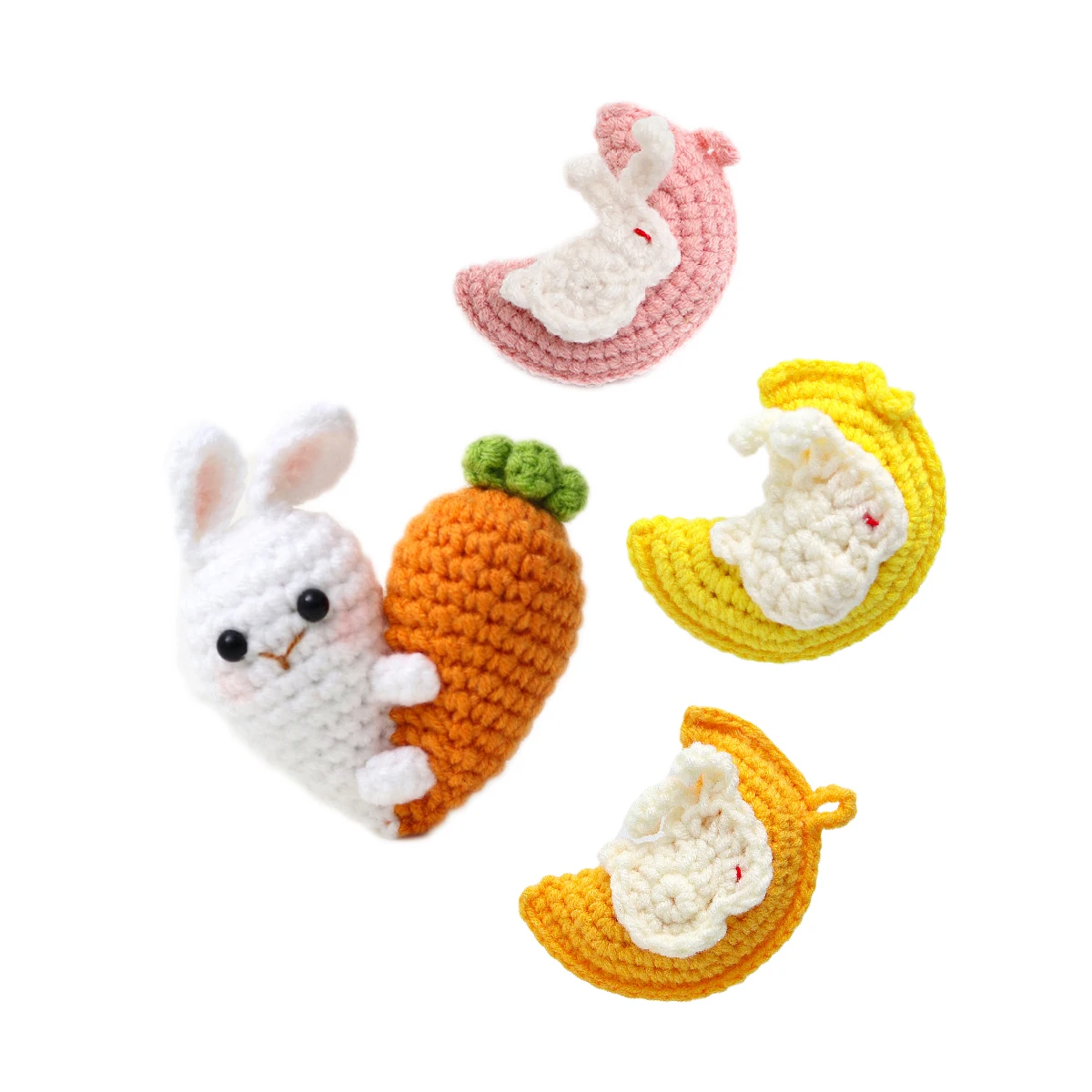 soft stuffed doll toys heart shape bunny carrot plush easter 2025 bunny handmade crochet toys