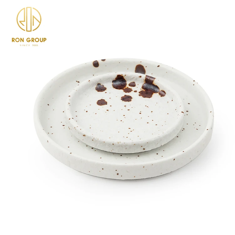 Restaurant Decoration Tableware Snack Saucer Plates Dishes Set splash ink porcelain round Mini Ceramic Appetizer Serving Dishes