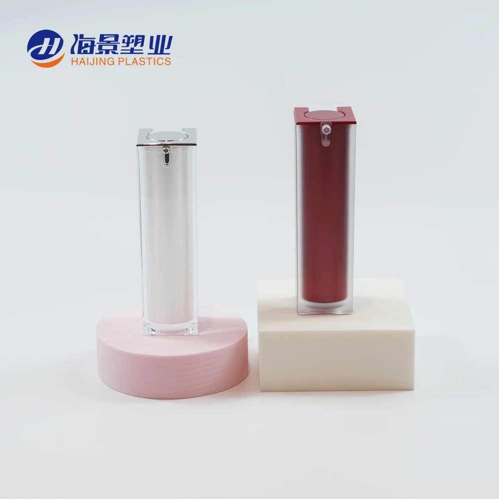 
Wholesale easy to open square shape cosmetic container pump 30ml 100 ml plastic sample bottles 