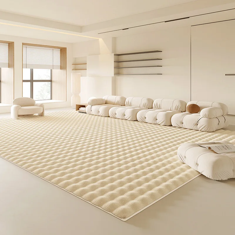 Ковер для гостиной спальни 2024 новый коврик журнального столика покрывало толстый подвесной светильник кремовый ковер из меха кролика