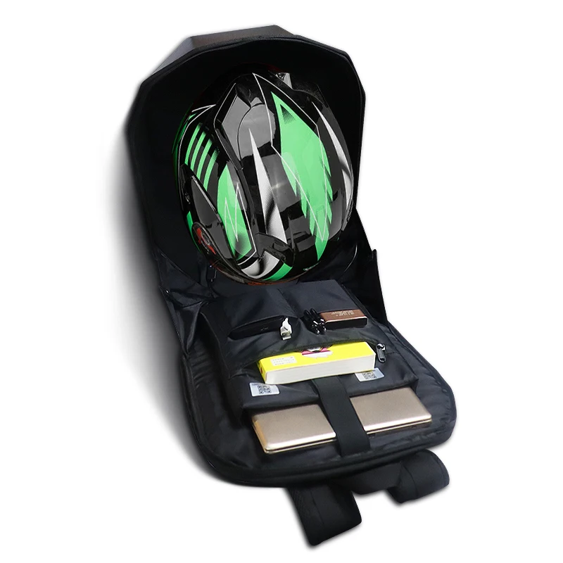 2023 New Trend Waterproof Hard Shell Motorcycle Riding Men Backpack Dynamic Eyes Knight Bag Custom Led Backpacks