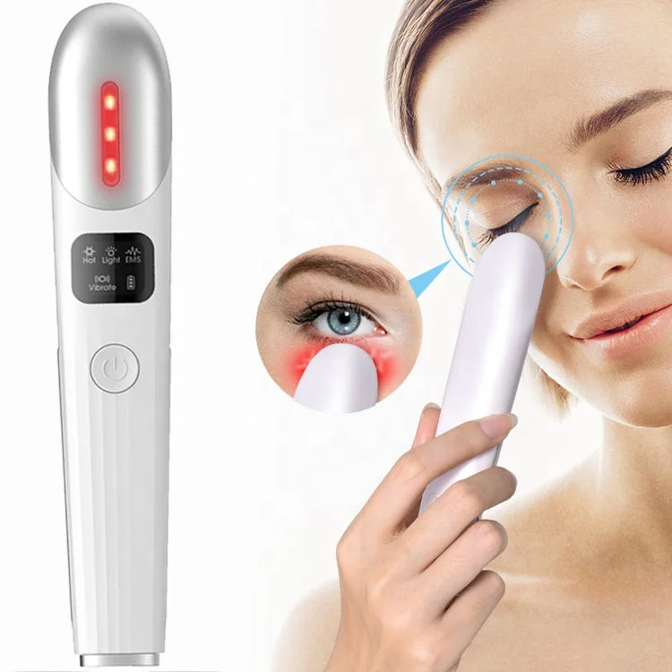 EMS Hot Compress Pen Eye Massage Device Microcurrent Vibration Eye Massager Electric Eye Facial Heating Stick Therapy Wand