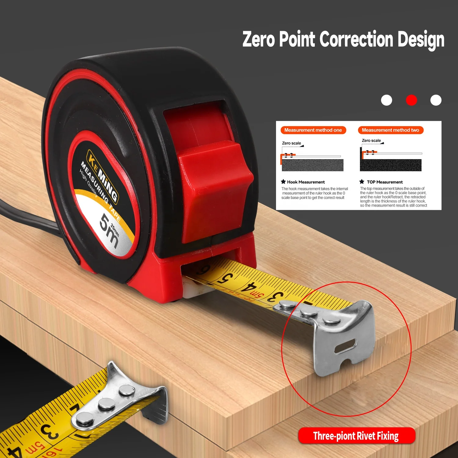 Factory new model rubber coat measuring tape double color small size steel 3m 5m 7.5m tape measure